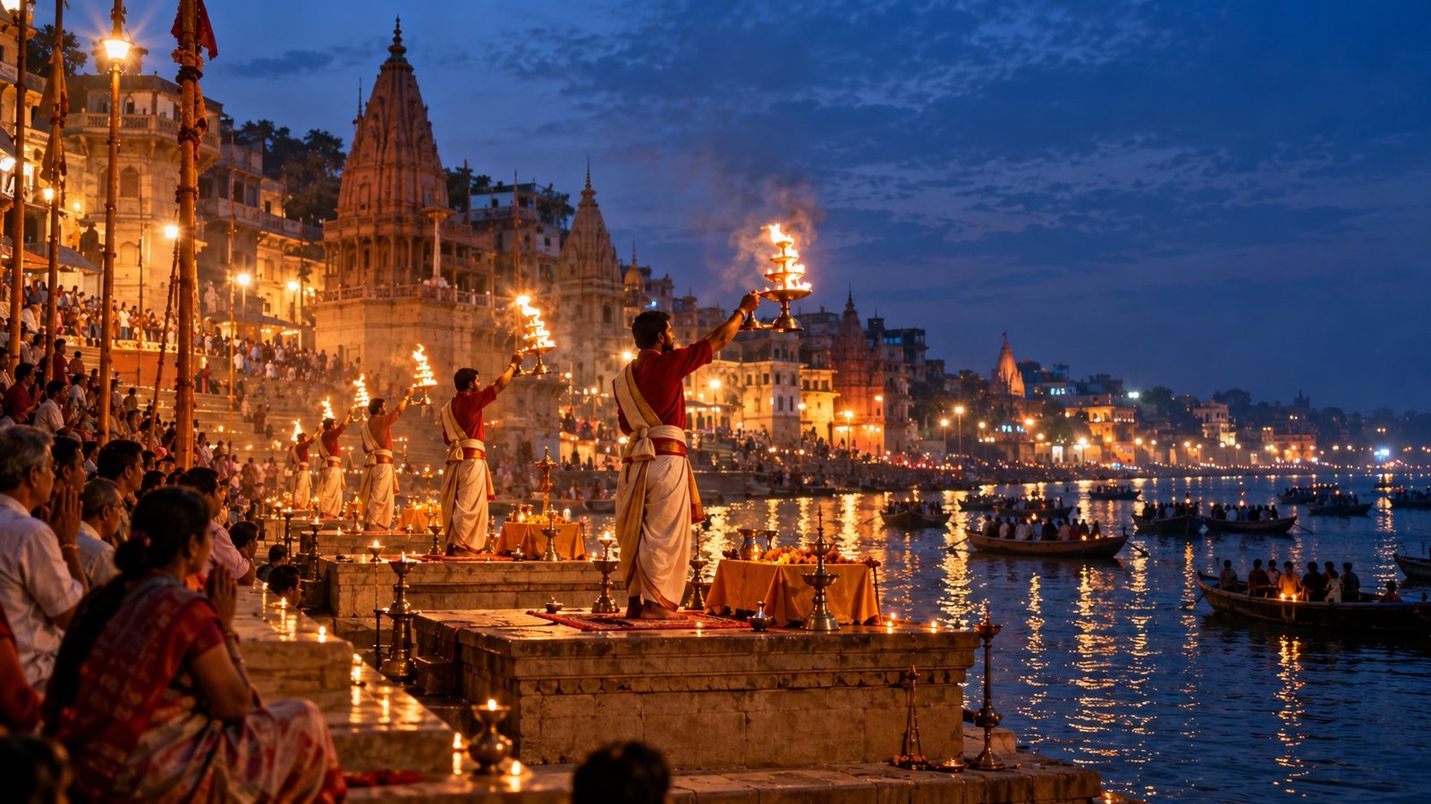 Evening Ganga Aarti boat ride in Varanasi